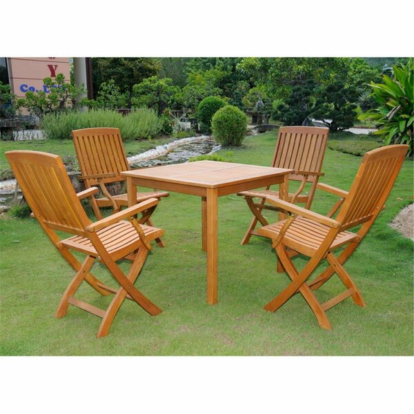 International Caravan Royal Tahiti Benevente Dining Group, Stain - 5 Piece VN-0128TBL-FA-040-4CH